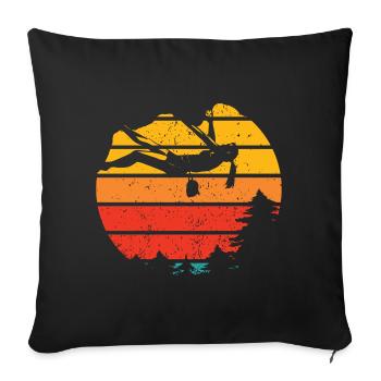 Canyoning Rock Climbing - Sofa pillowcase 17,3'' x 17,3'' (45 x 45 cm) - black - Front