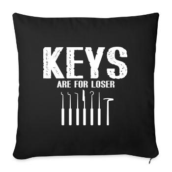 Les clés sont pour Looser Lockpicking Lock Picking - Housse de coussin décorative 45 x 45 cm - noir - Devant