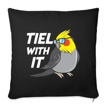 Tiel With It Funny Cockatiel Bird Parrot - Sofa pillowcase 17,3'' x 17,3'' (45 x 45 cm) - black - Front