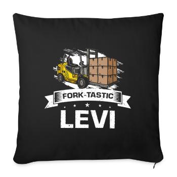 Warehouse drivers and warehouse workers for forklifts - Sofa pillowcase 17,3'' x 17,3'' (45 x 45 cm) - black - Front