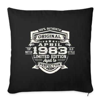 40th birthday man Original April born 1983 - Sofa pillowcase 17,3'' x 17,3'' (45 x 45 cm) - black - Front