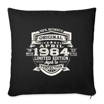 39 Birthday Man Original April Né en 1984 - Housse de coussin décorative 45 x 45 cm - noir - Devant