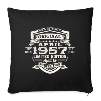 66 Birthday Man Original April Born 1957 - Sofa pillowcase 17,3'' x 17,3'' (45 x 45 cm) - black - Front