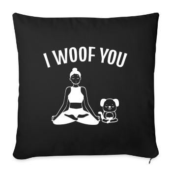 I Woof You Dog Owner - Housse de coussin décorative 45 x 45 cm - noir - Devant