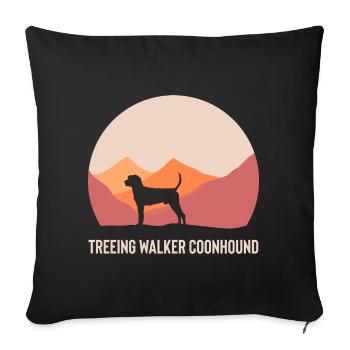 Treeing Walker Coonhound - Sofa pillowcase 17,3'' x 17,3'' (45 x 45 cm) - black - Front