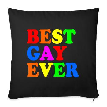 Best gay ever - Housse de coussin décorative 45 x 45 cm - noir - Devant