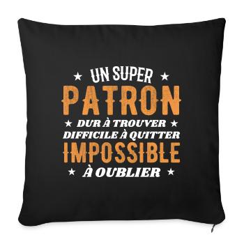 Un Super Patron Dur A Trouver - Housse de coussin décorative 45 x 45 cm - noir - Devant