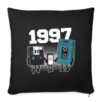 Vintage Née En 1997 Cadeau Anniversaire 1997 - Housse de coussin décorative 45 x 45 cm - noir - Devant