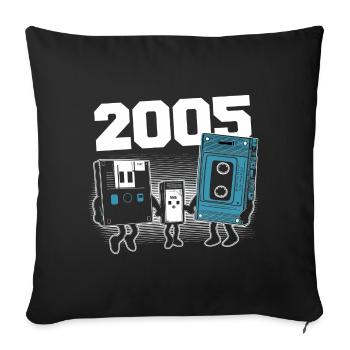 Vintage Née En 2005 Cadeau Anniversaire 2005 - Housse de coussin décorative 45 x 45 cm - noir - Devant