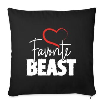 Favorite Beast - Sofa pillowcase 17,3'' x 17,3'' (45 x 45 cm) - black - Front