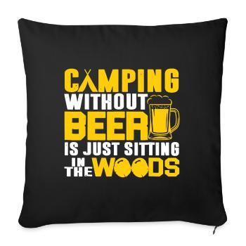 Camping And Beer - Sofa pillowcase 17,3'' x 17,3'' (45 x 45 cm) - black - Front