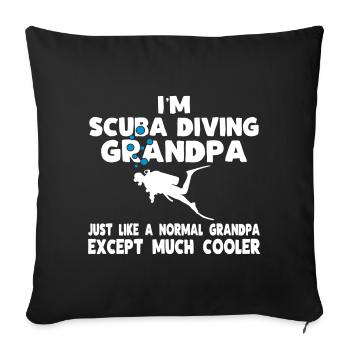 scuba diving grandpa - Sofa pillowcase 17,3'' x 17,3'' (45 x 45 cm) - black - Front