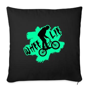Bicycle BMX MTB WHEELIE - Sofa pillowcase 17,3'' x 17,3'' (45 x 45 cm) - black - Front