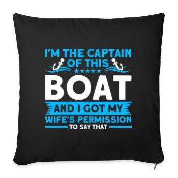 Boat Lovers Boat Captain Captains - Sofa pillowcase 17,3'' x 17,3'' (45 x 45 cm) - black - Front