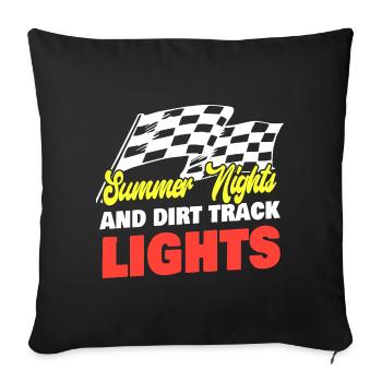 Summer Nights And Dirt Track Lights Track Racing - Sofakissenbezug 45 x 45 cm - Schwarz - Vorne