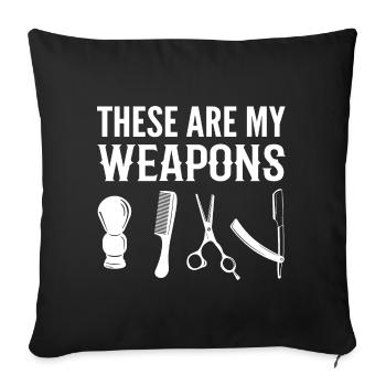 Saloncoiffeur Coiffeur - Housse de coussin décorative 45 x 45 cm - noir - Devant