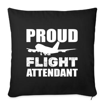 Cool Flight Attendant Airline Stewardess - Sofa pillowcase 17,3'' x 17,3'' (45 x 45 cm) - black - Front