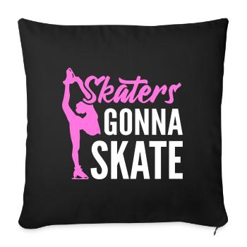 Skaters going to Skate Skater - Sofa pillowcase 17,3'' x 17,3'' (45 x 45 cm) - black - Front