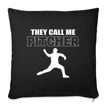Baseballsport Baseballspieler - Sofakissenbezug 45 x 45 cm - Schwarz - Vorne