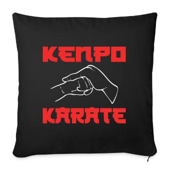 Kenpo Karate Kampfsportler - Sofakissenbezug 45 x 45 cm - Schwarz - Vorne