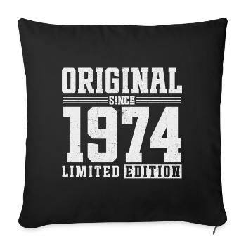 Original Since 1974 Vintage Vintage Birthday - Sofa pillowcase 17,3'' x 17,3'' (45 x 45 cm) - black - Front