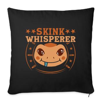 Bluetongue lizard, skink, smooth lizard, blue tongue - Sofa pillowcase 17,3'' x 17,3'' (45 x 45 cm) - black - Front