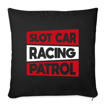 Idée de course de voiture de circuit de patrouille de course de voiture de circuit - Housse de coussin décorative 45 x 45 cm - noir - Devant
