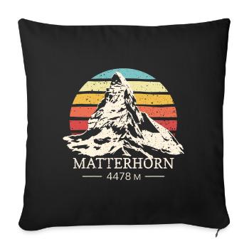 Cervin, Zermatt, Suisse, Alpes, Randonnée Souvenir - Housse de coussin décorative 45 x 45 cm - noir - Devant