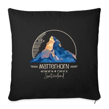 Matterhorn Zermatt Randonnée Randonnée Montagne Souvenir - Housse de coussin décorative 45 x 45 cm - noir - Devant