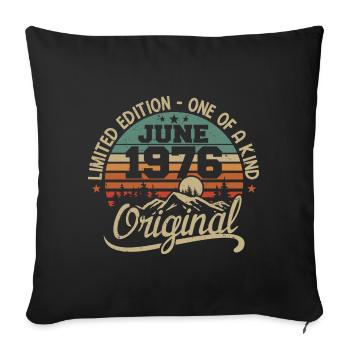 1976 June 1976 original - June 1976 Anniversary - Sofa pillowcase 17,3'' x 17,3'' (45 x 45 cm) - black - Front