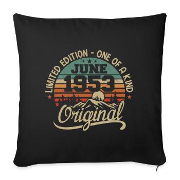 1953 June 1953 original - June 1953 Anniversary - Sofa pillowcase 17,3'' x 17,3'' (45 x 45 cm) - black - Front