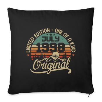 Cadeau Juillet 1998 Cadeau Anniversaire 1998 July - Housse de coussin décorative 45 x 45 cm - noir - Devant