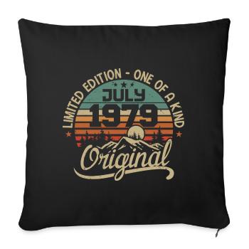 Cadeau Juillet 1979 Cadeau Anniversaire 1979 July - Housse de coussin décorative 45 x 45 cm - noir - Devant