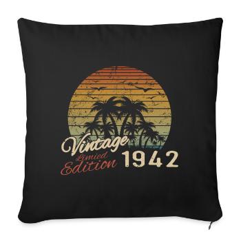 Vintage 1942 Geburtstagsgeschenk 1942 Retro 1942 - Sofakissenbezug 45 x 45 cm - Schwarz - Vorne