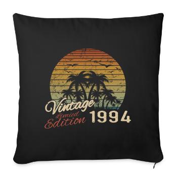 Vintage 1994 Anniversaire Cadeau 1994 Rétro 1994 - Housse de coussin décorative 45 x 45 cm - noir - Devant
