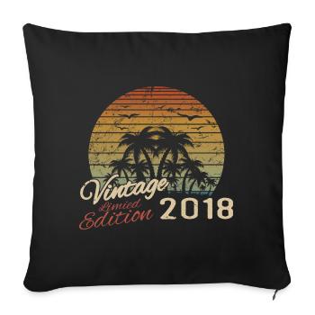 Vintage 2018 Birthday Gift 2018 Retro 2018 - Sofa pillowcase 17,3'' x 17,3'' (45 x 45 cm) - black - Front