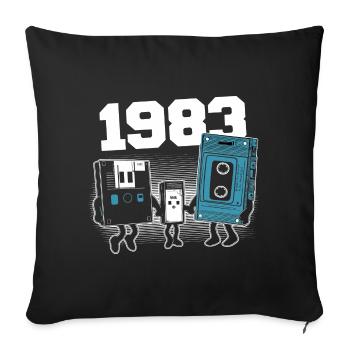 Vintage Born In 1983 Geburtstagsgeschenk 1983 - Sofakissenbezug 45 x 45 cm - Schwarz - Vorne
