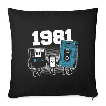 Jahrgang Jahrgang 1981 Geburtstagsgeschenk 1981 - Sofakissenbezug 45 x 45 cm - Schwarz - Vorne