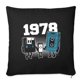 Vintage Born In 1978 Birthday Gift 1978 - Sofa pillowcase 17,3'' x 17,3'' (45 x 45 cm) - black - Front
