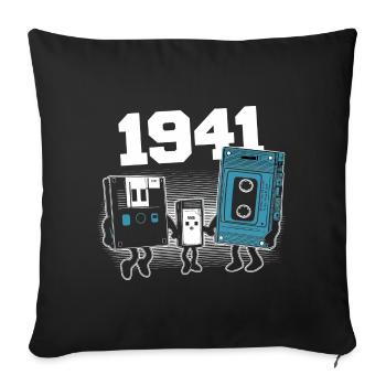 Vintage Born In 1941 Birthday Gift 1941 - Sofa pillowcase 17,3'' x 17,3'' (45 x 45 cm) - black - Front