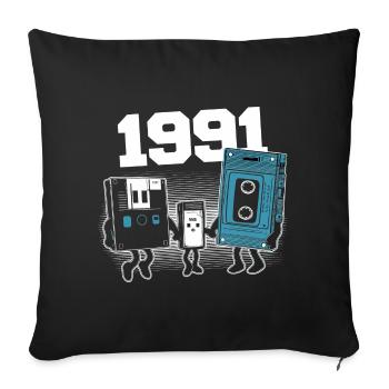 Vintage Born In 1991 Birthday Gift 1991 - Sofa pillowcase 17,3'' x 17,3'' (45 x 45 cm) - black - Front