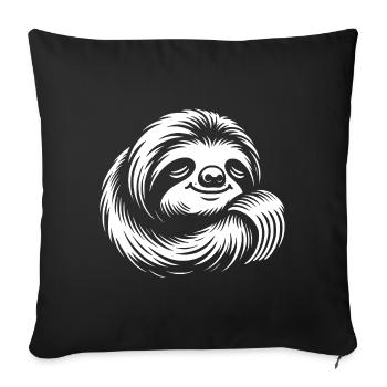 Cute sleepy sloth getting calm - Sofa pillowcase 17,3'' x 17,3'' (45 x 45 cm) - black - Front