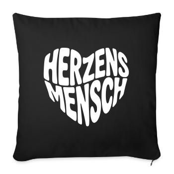 Herzensmensch - Sofakissenbezug 45 x 45 cm - Schwarz - Vorne