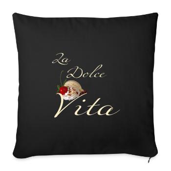 la dolce vita - Housse de coussin décorative 45 x 45 cm - noir - Devant