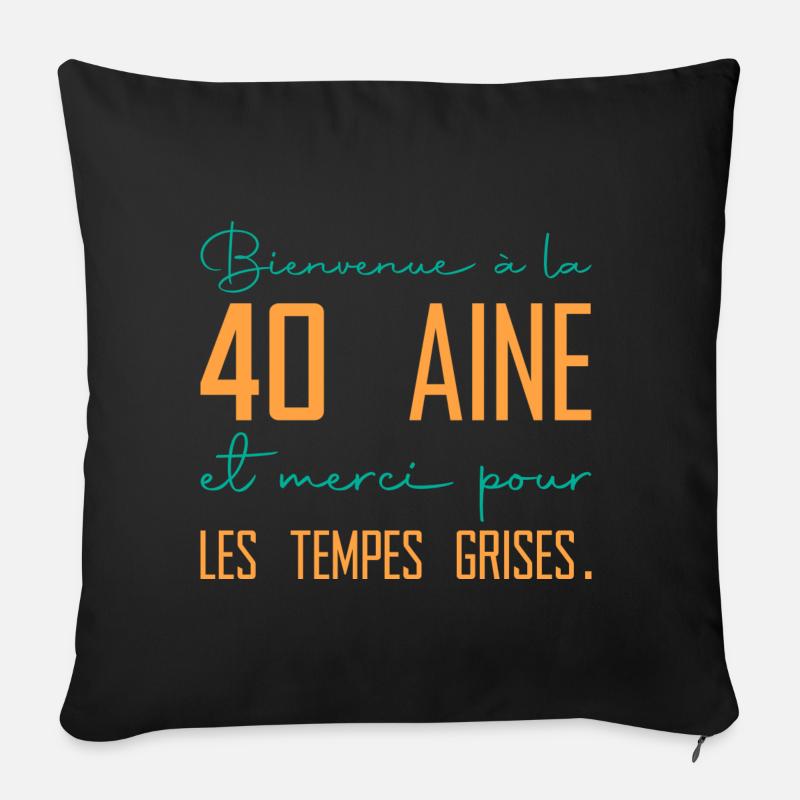 40 ans anniversaire - Housse de coussin décorative 45 x 45 cm - noir