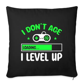 Jeux vidéo gamer Drôles cadeaux de jeu - Housse de coussin décorative 45 x 45 cm - noir - Devant