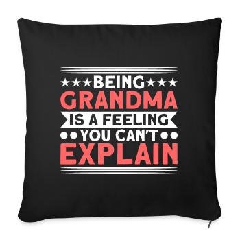 Grand-mère Grand-mère Grand-mère Cadeau - Housse de coussin décorative 45 x 45 cm - noir - Devant