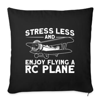 Modèle d’avion Modèle d’avion Cadeau de vol - Housse de coussin décorative 45 x 45 cm - noir - Devant
