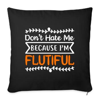 Drôle de flûte flutiful Marching Band - Housse de coussin décorative 45 x 45 cm - noir - Devant