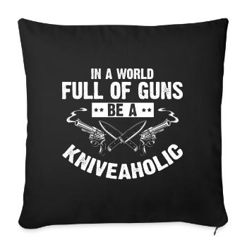 Knife Collector Designs Messerfan Knife Maker - Sofa pillowcase 17,3'' x 17,3'' (45 x 45 cm) - black - Front
